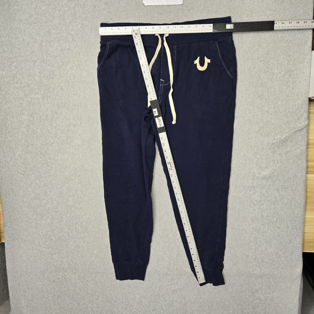 True Religion Men Pants L/G Blue Sweatpants Jogger Logo‎ Sweatpant 28"